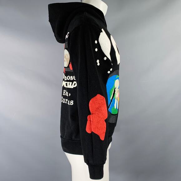 KID CUDI Size S Limited Edition Black Multi Color Cotton Hoodie Sweatshirt - Picture 3 of 9